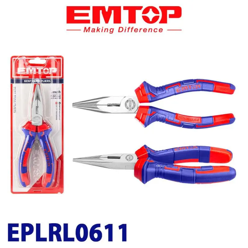 Emtop EPLRL0611 | Длинногубцы 160мм Хромованадиевая сталь
