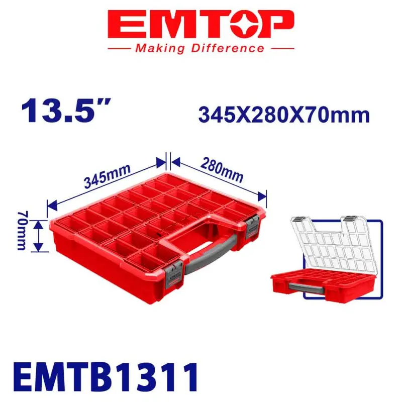 Emtop EMTB1311 | Plastik Saklaýyş Gutusy 345x280x70mm