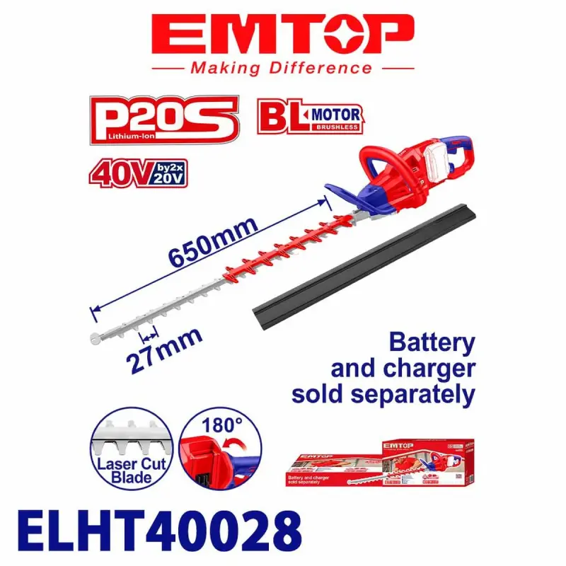 Emtop ELHT40028 | Akkumulýatorly Peçdüzen 40V (Batareýasyz)