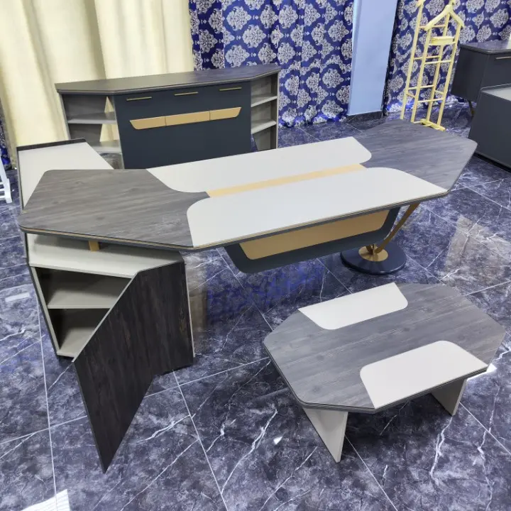 Konfull July | Office Furniture Set Desk, Coffee Table, Cabinet