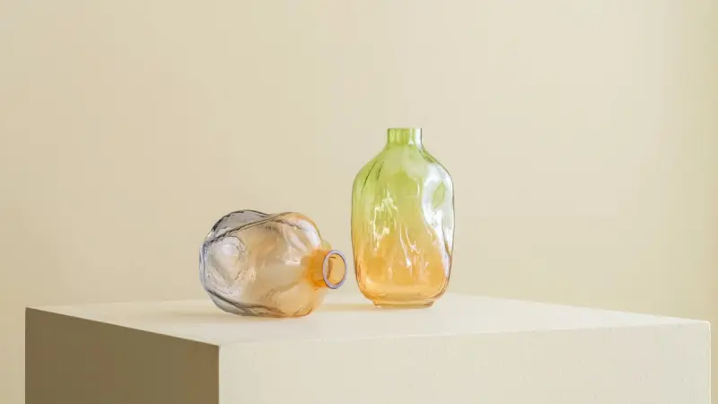 AMORFO 3200421125 | Большая стеклянная ваза с градиентом