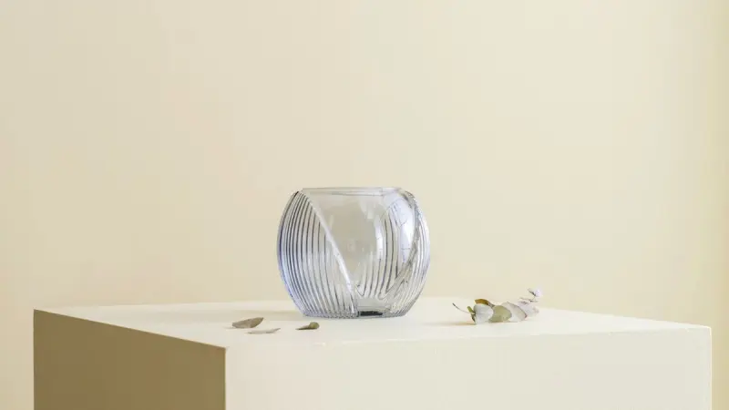 LINEA 3200421137 | Glass Vase Small Grey Tempered