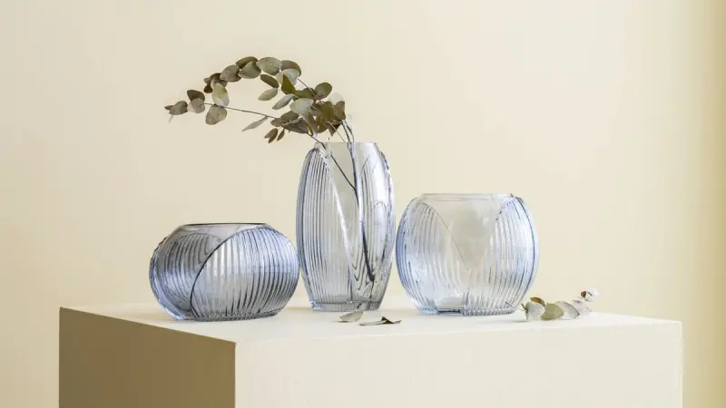 LINEA 3200421137 | Glass Vase Small Grey Tempered