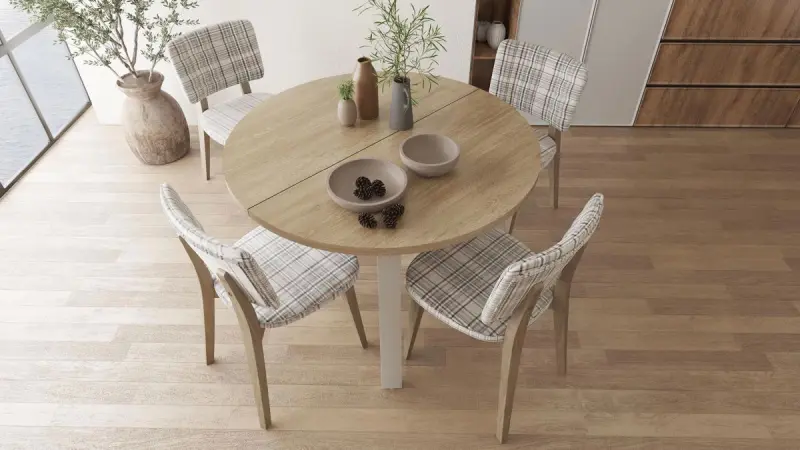 MARTHA 3200420905 | Round Extendable Table Space-Saving Design