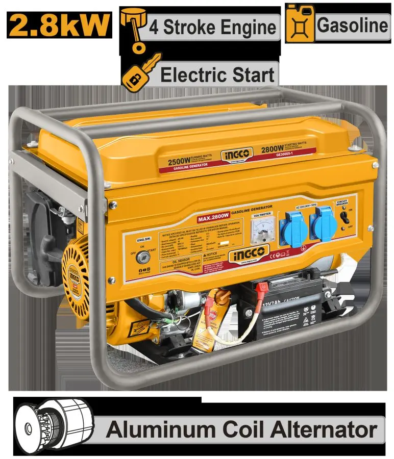 Ingco 2.8kW benzinli generator GE30005-1