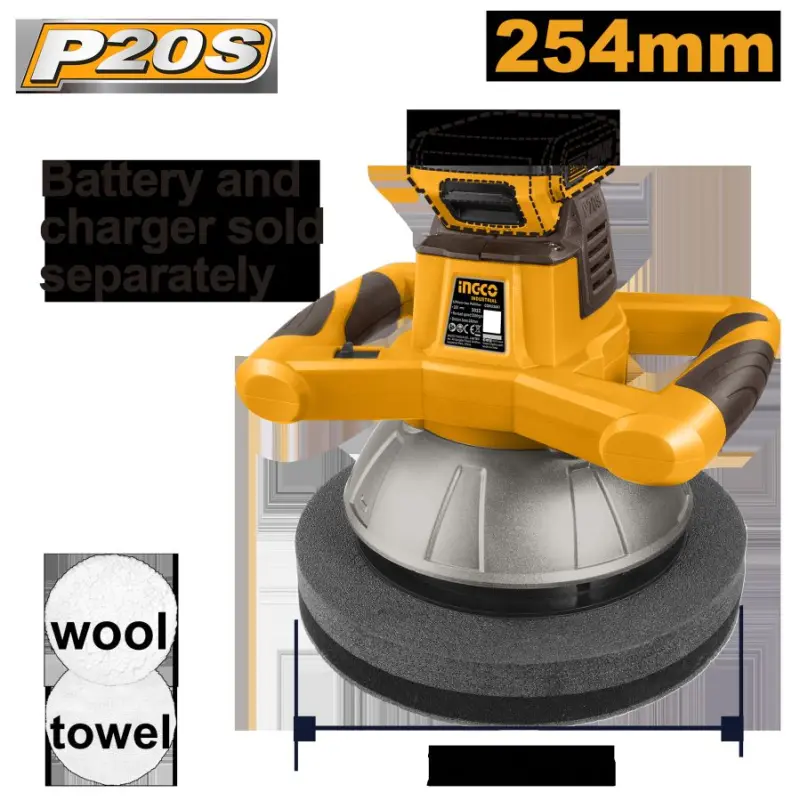 Ingco 20V akkumulýatorly polir maşyny 254mm (COPLI2001) – akkumulýator ýok