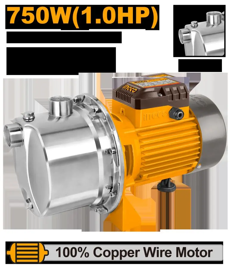 Водяной насос Ingco JPS075082 55 л/мин для бизнеса и промышленности