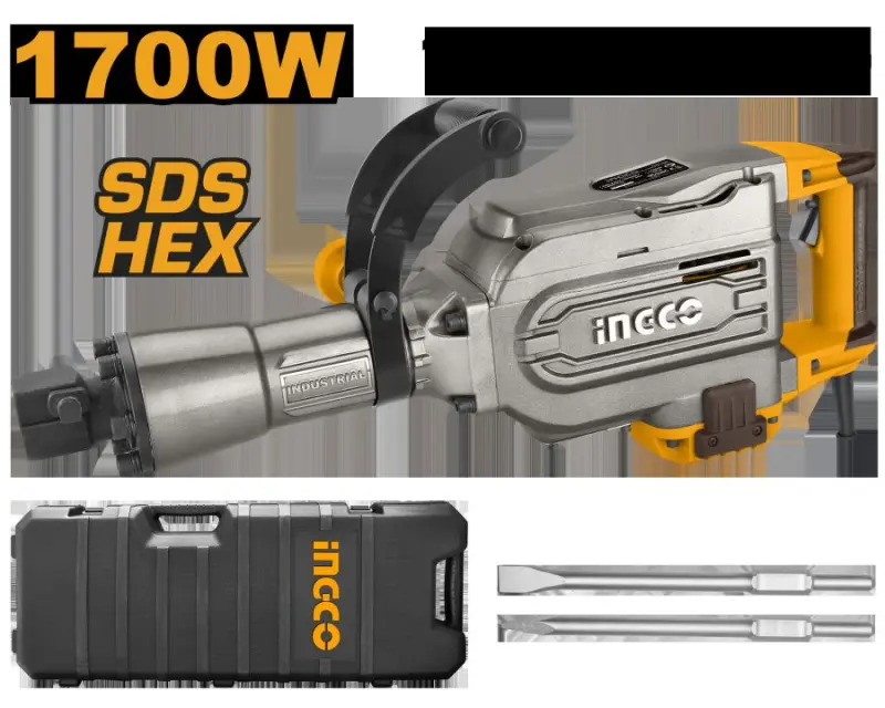 Ingco 1700W döwüji çekiç PDB17008 – senagat üçin