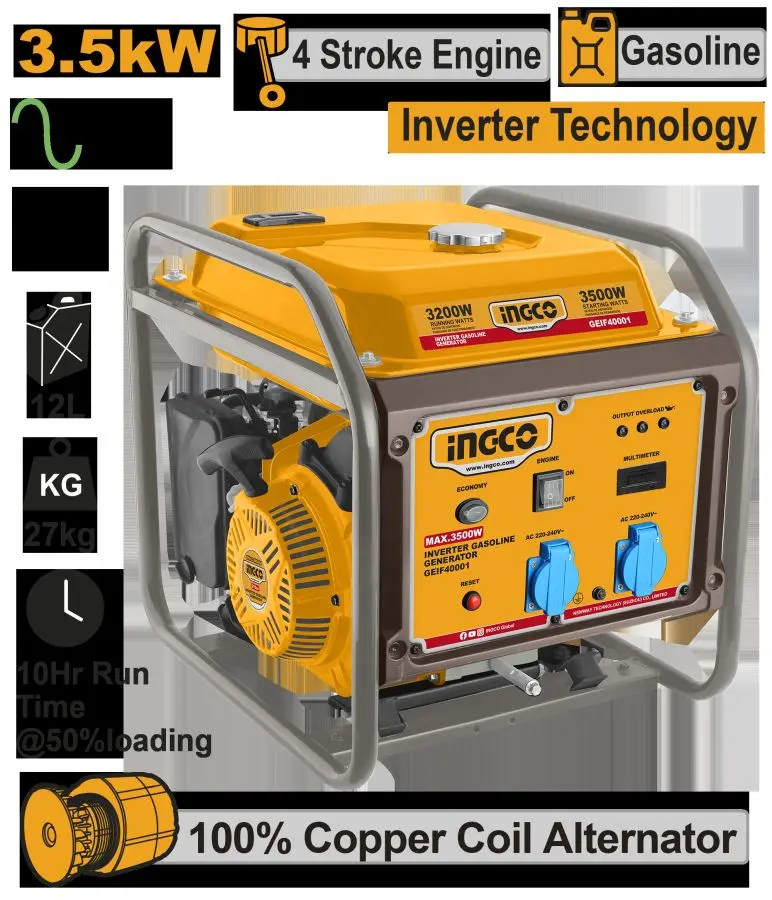 Ingco GEIF40001 3,5kWt inverter benzinli generator