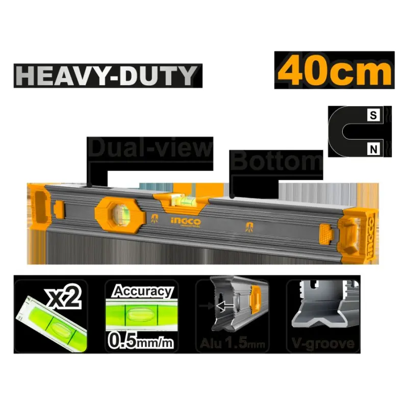 INGCO HSL68040 dereje ölçegi 400mm, hünärmenler üçin gural