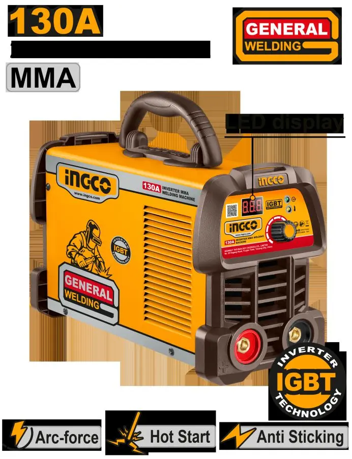 Ingco MMA13059 Invertor kebşirleýji enjam 130A 45% 75V