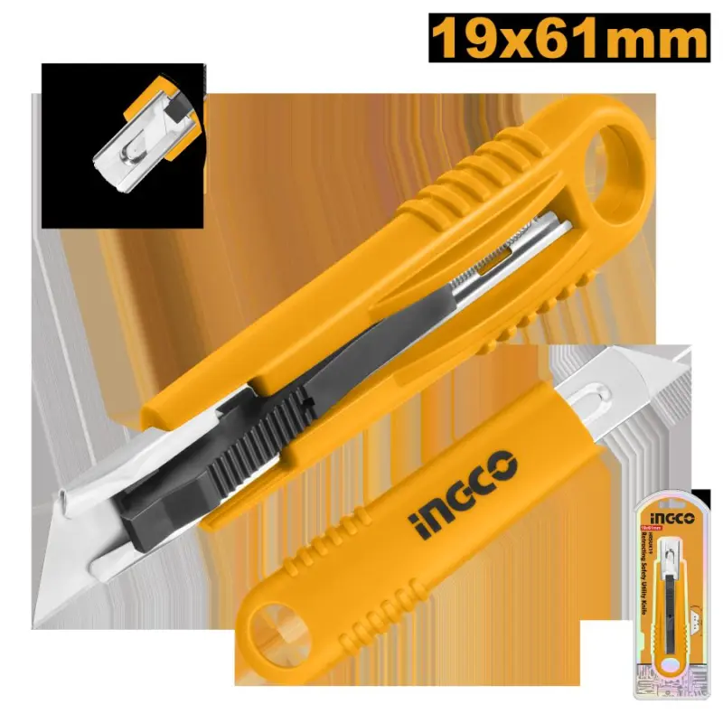 Ingco 19x61 mm çekilýän howpsuz kemsiz pyçak HRSUK19