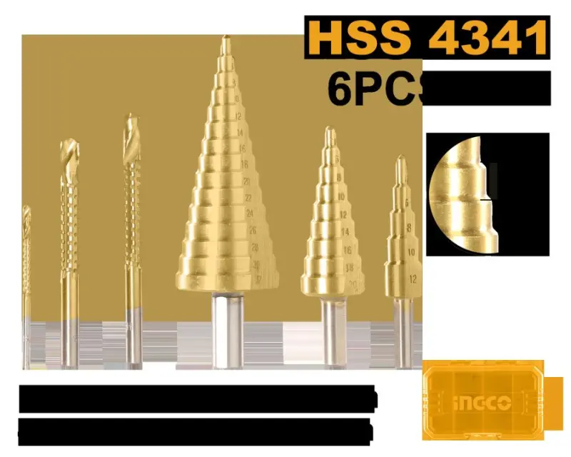 Ingco basgançak burawlar toplumy, 6 sany, model AKSDS2061