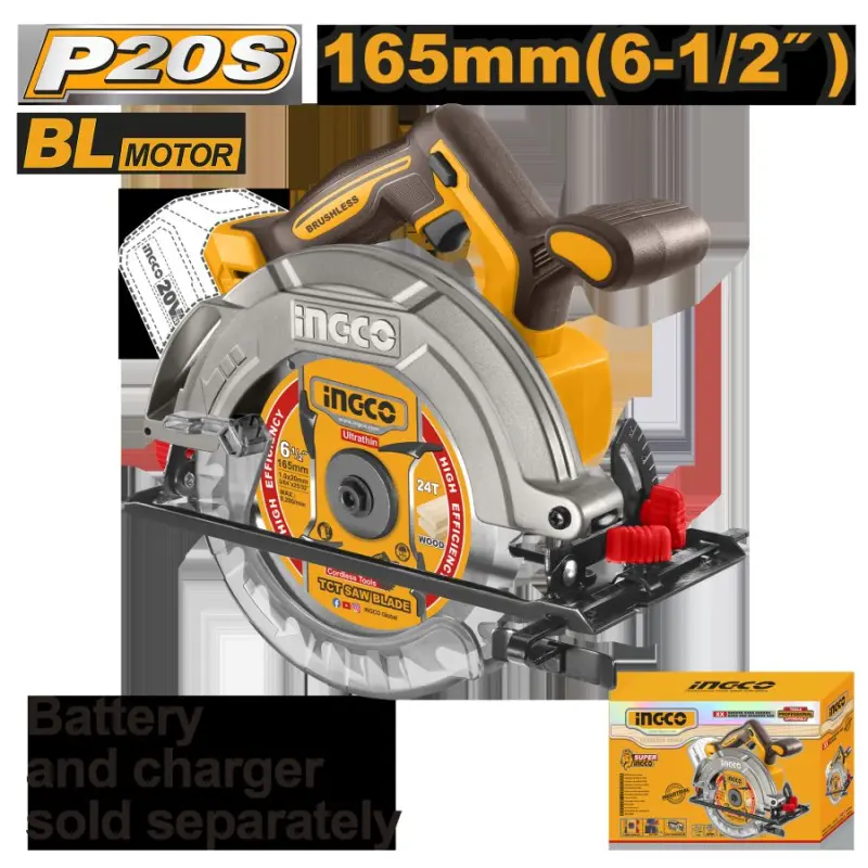 Ingco Dayra 20V akkumýatorly aýlaw pyçagy 165mm (akkumýatorsyz)