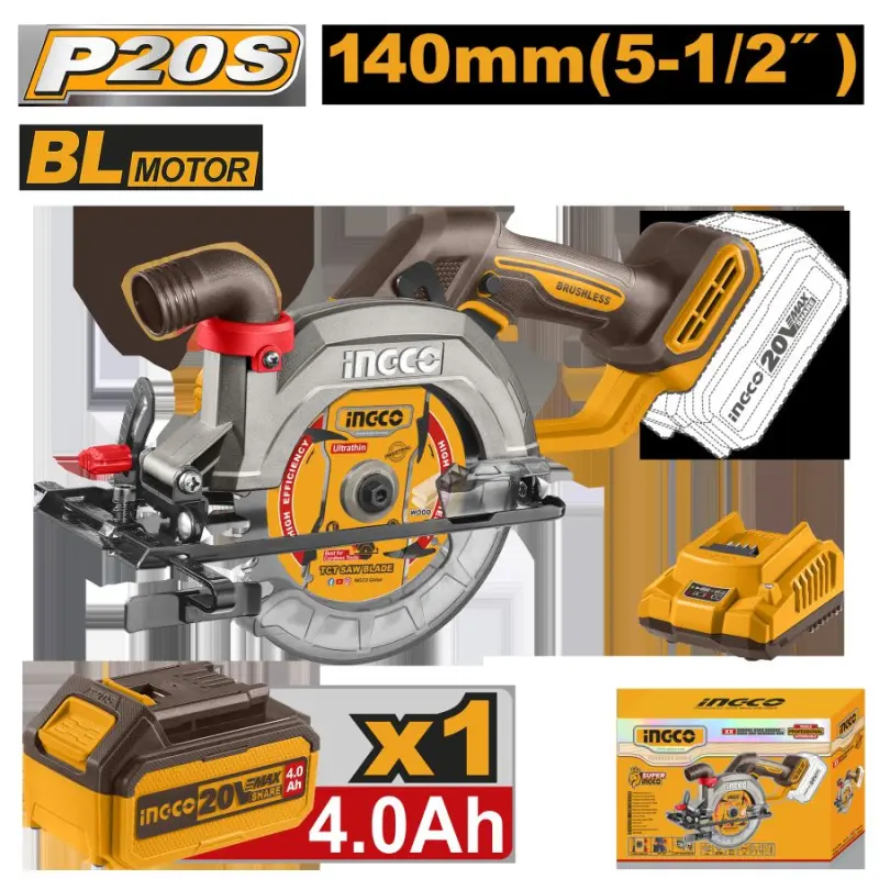 Ingco Dayra 20V akkumulýatorly aýlaw pyla 140mm 4,0Ah (CSLI14021)