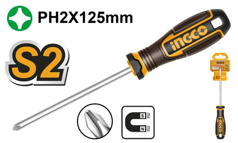 Ingco çarpraz tornavika 2.0mm x 125mm (HSDPH2125) hünärmen üçin