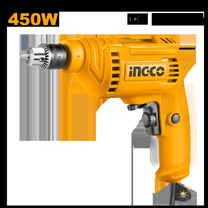 Ingco 450W elektrik buraw, 6,5mm demir patron (ED45658)
