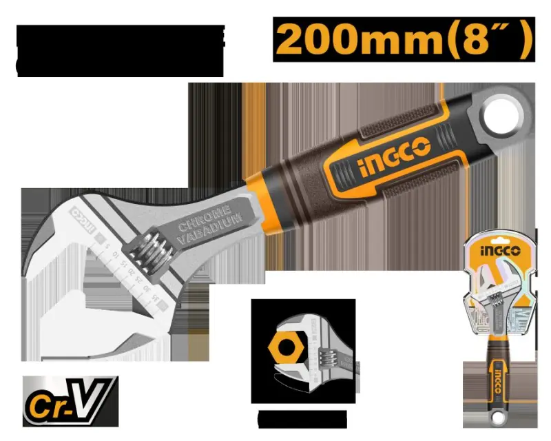 Ingco 200mm sazlaýjy açar HADW131088 – hünärmen derejesinde gural