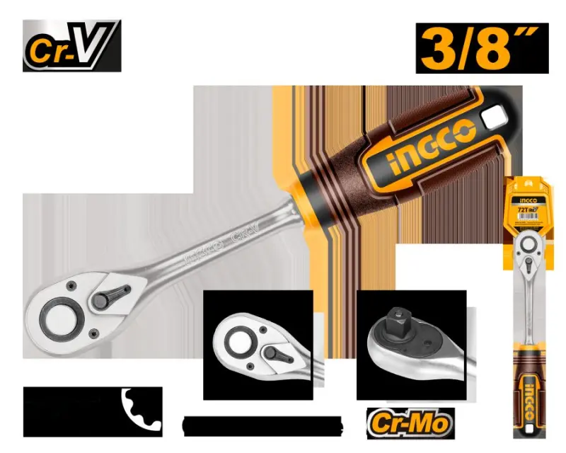 Ingco 3/8'' tizlikli hünärmen açary HRTH0838