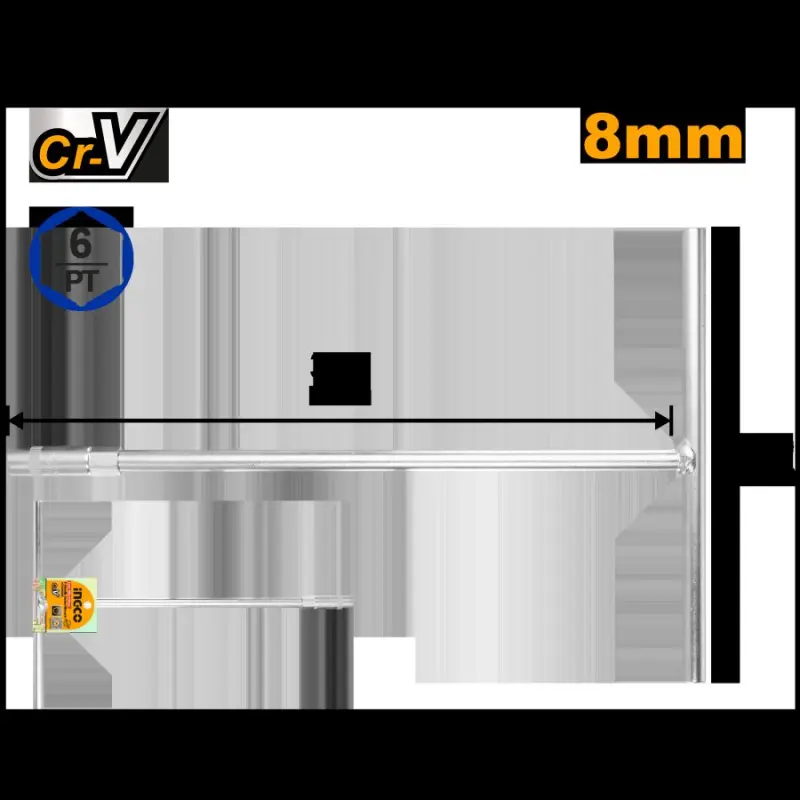 Ingco 8mm T-şekilli buraw açary HTSW080