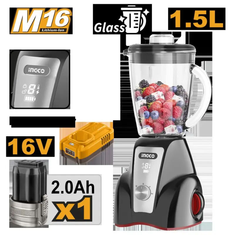 Ingco CJB052K Simsiz Blender 16V 300W 1,5L