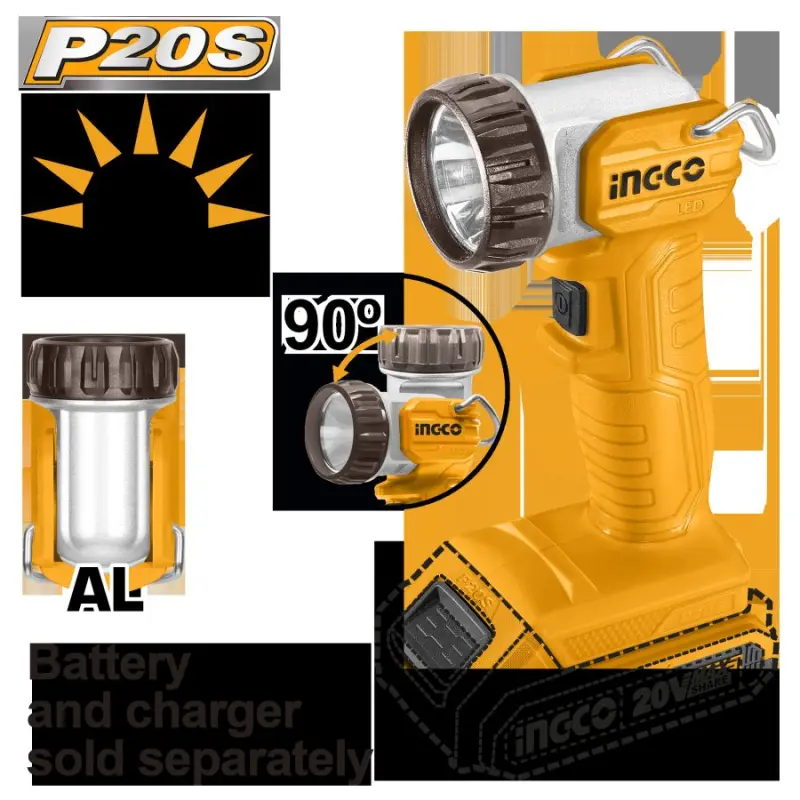 Ingco CWLI2038 20V akkumulýatorly iş yşygy 270 Lm (batareýasyz)