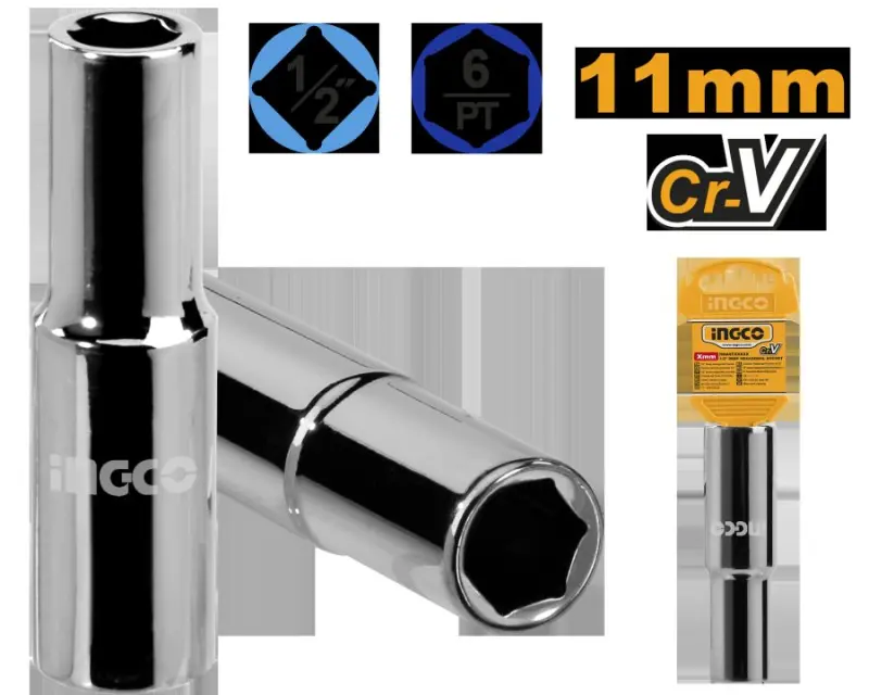 Ingco 1/2" 11 mm altyburçly golowka, HHAST12113L modeli, çydamly polat