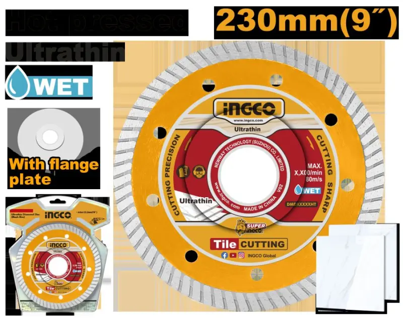 Ingco inçe almaz disk 230x22,2mm 8mm DMD032301HT