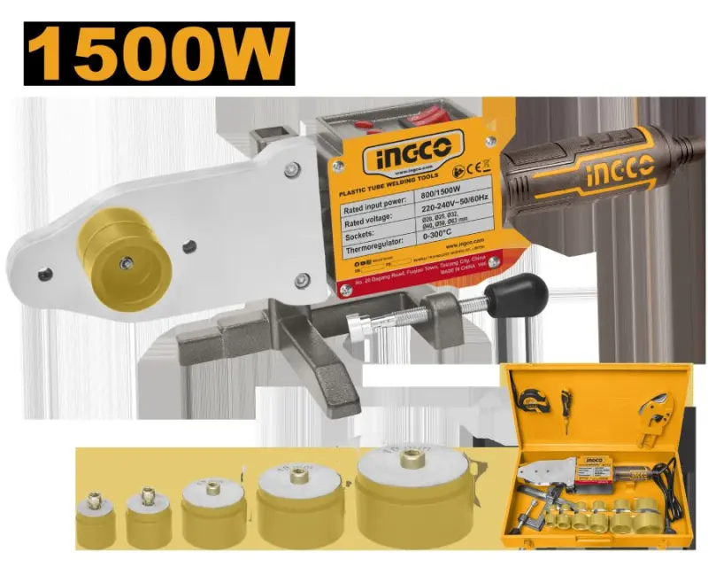 Ingco Инструменты для сварки пластиковых труб 800–1500 Вт PTWT215002