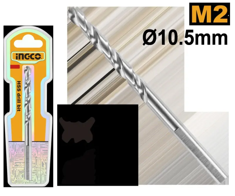 Ingco M2 HSS 10,5 mm ýokary tizlikli polat buraw DBT11301051