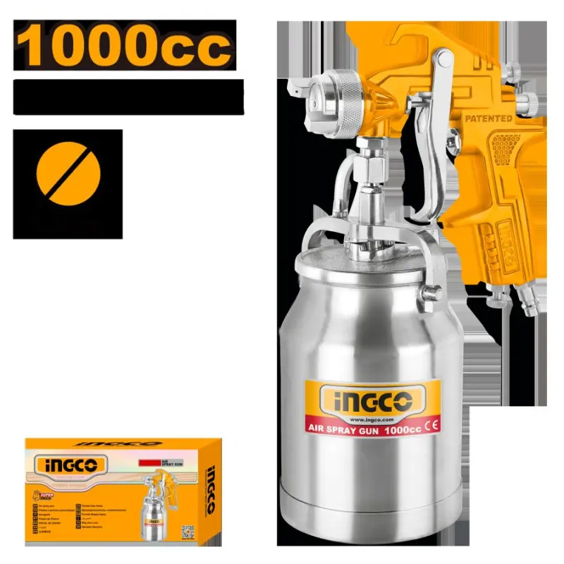 Пневматический краскопульт Ingco ASG3102 1000 мл 1,8 мм