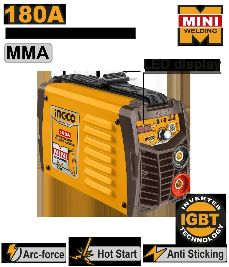 Ingco Инверторный сварочный аппарат 180А 40% ING-MMA18058