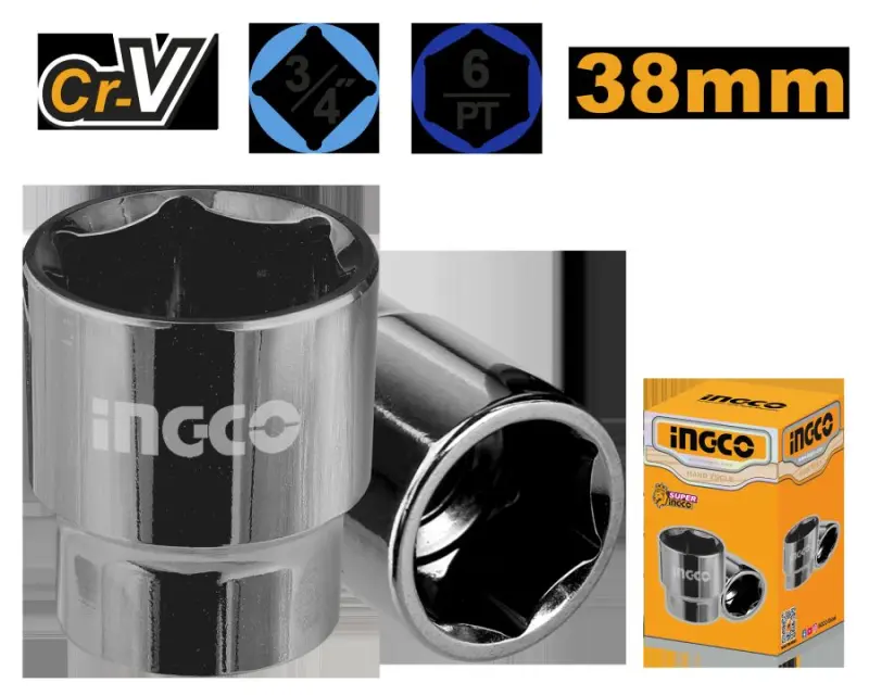 Ingco 3/4" шестигранная головка 38 мм, модель HHAST34381 — промышленный стандарт