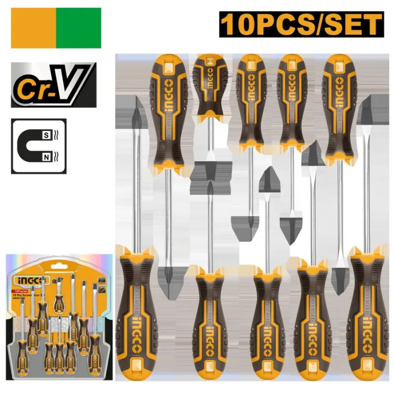 Профессиональный набор отверток Ingco 10 шт HKSD1028