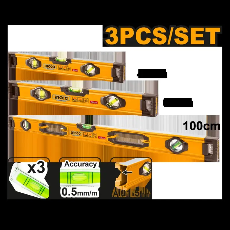 Набор спиртовых уровней Ingco HSL10203 3 шт.