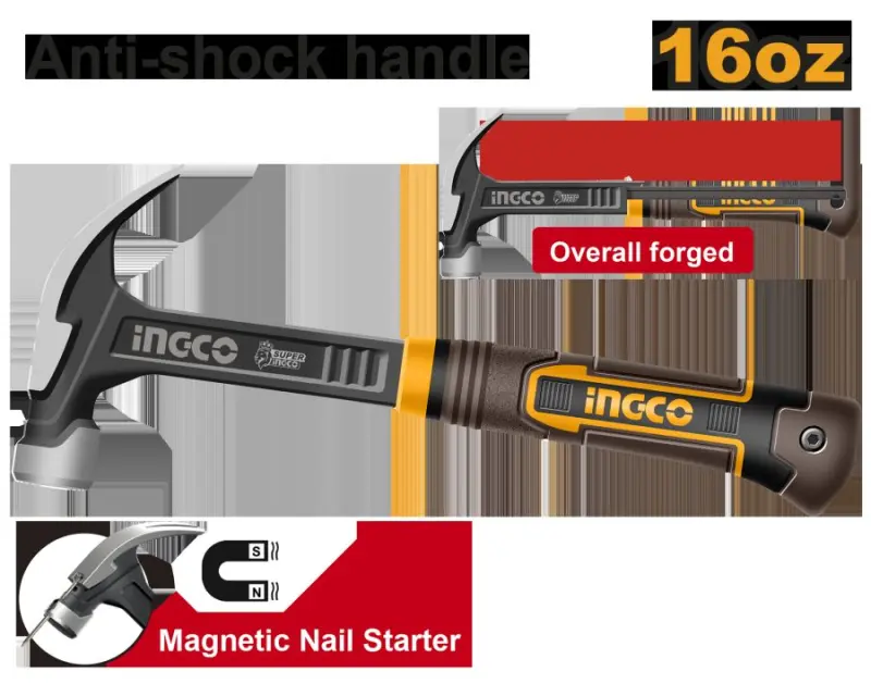 Профессиональный молоток Ingco 450г HCH81016L