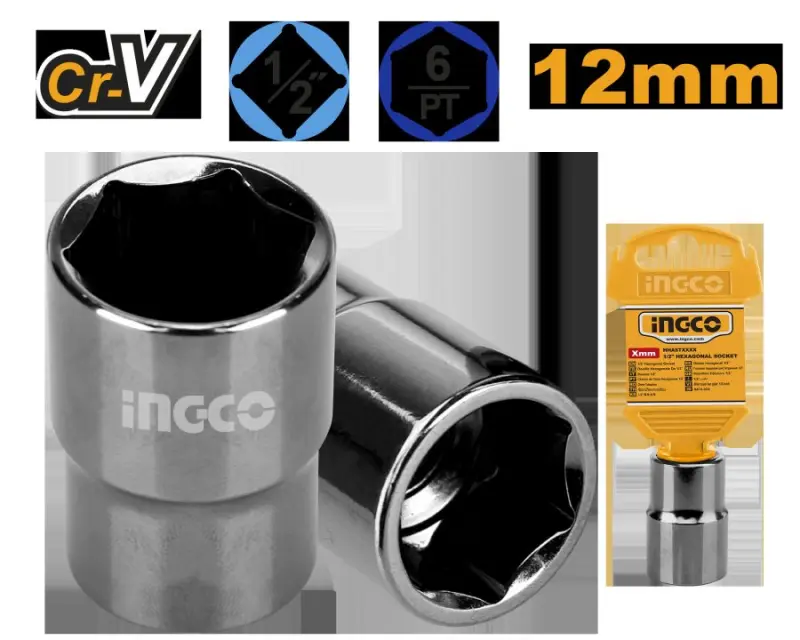 Профессиональная головка 1/2" 12 мм Ingco HHAST12121