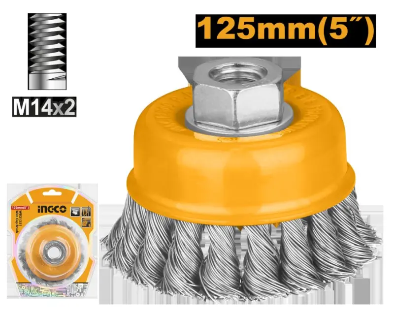 Щетка-скребок с гайкой Ingco 125мм WB21251