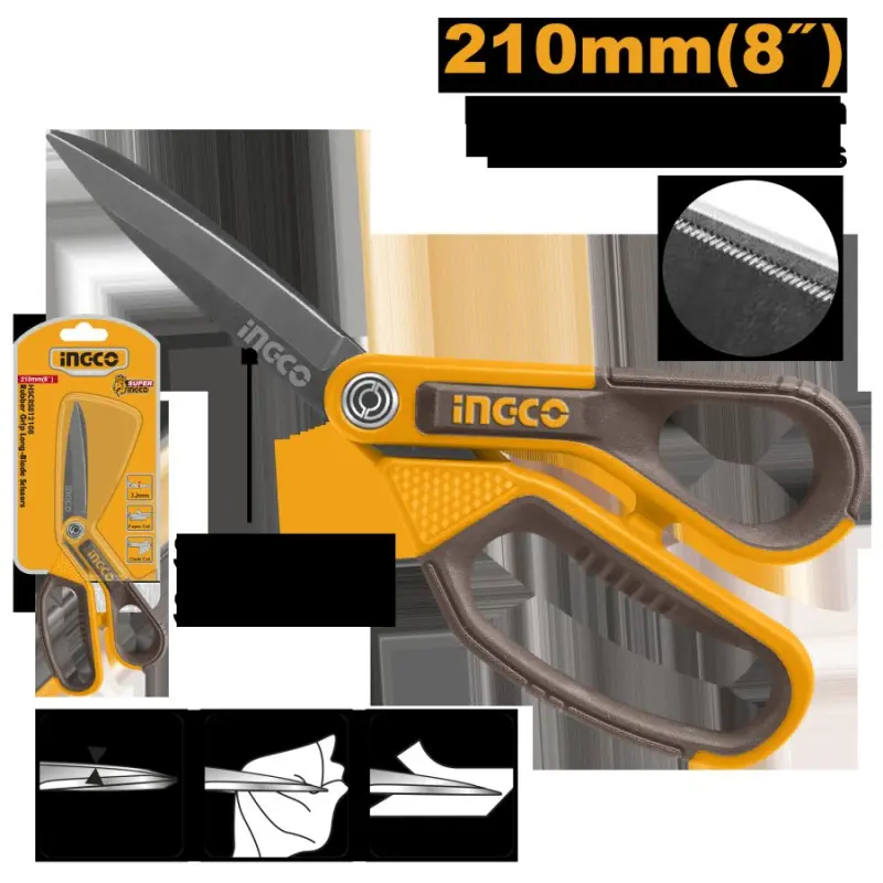 Ножницы Ingco 8" HSCRS812108 – 210 мм, эргономичные, прочные