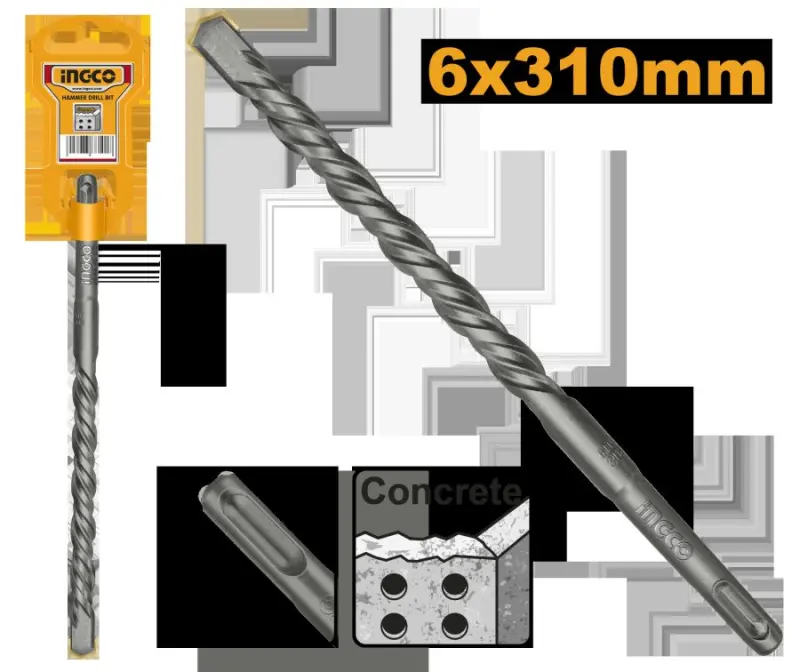 Сверло по бетону Ingco SDS Plus 6x310мм DBH1210605