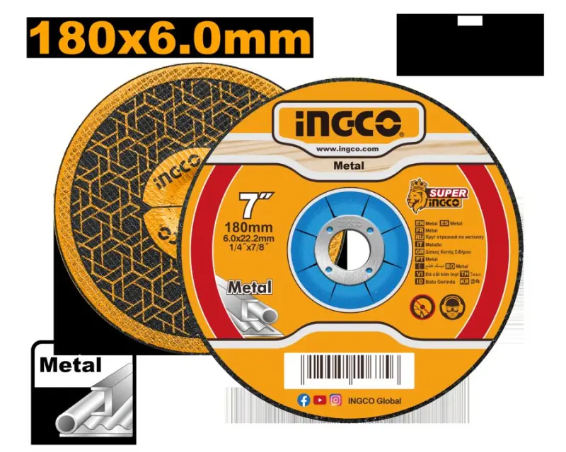 Ingco MGD601801 metal üçin abraziw şlifowka diski 180x6.0mm