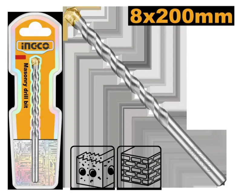 INGCO 8x200mm daş üçin buraw DBM2110820, daş we beton üçin