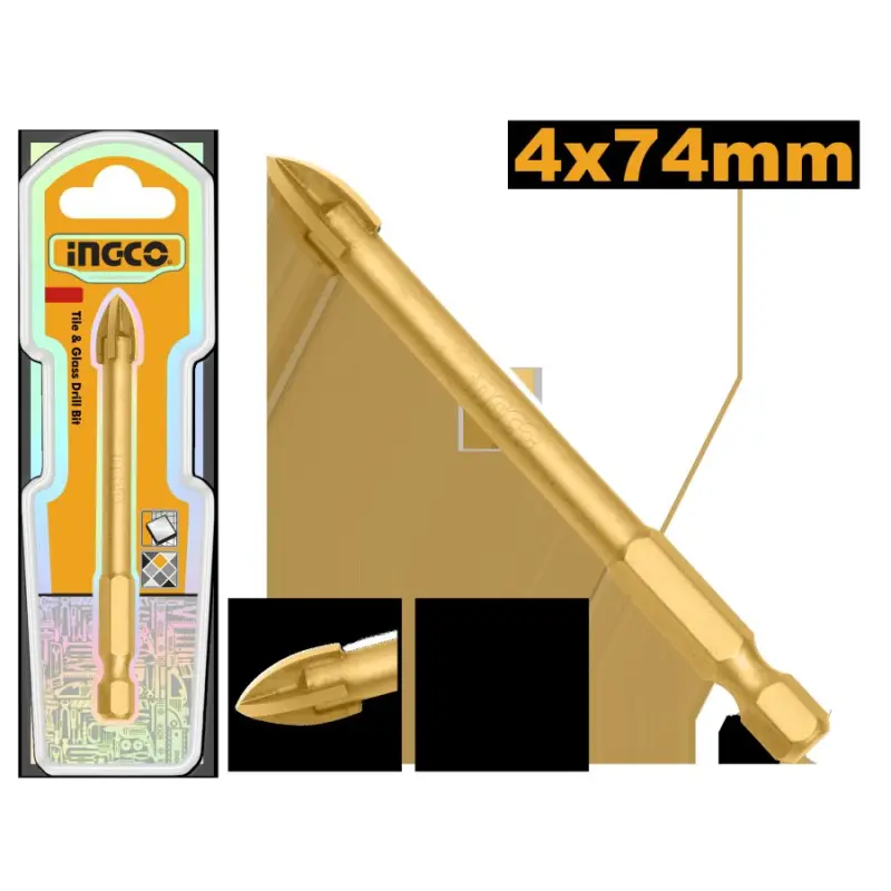 Сверло по стеклу и плитке Ingco 4x74мм DBG1130401