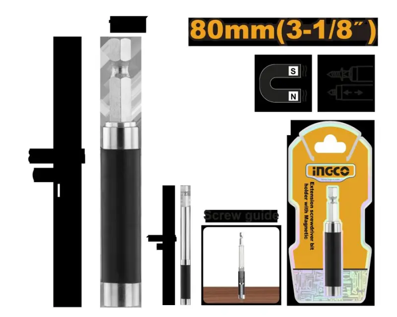 Магнитный держатель бит Ingco 80мм ABH30801