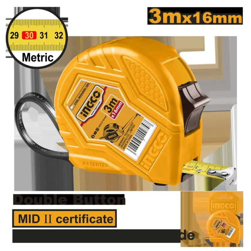 Ingco Ölçeg Lentasynyň 3m x 16mm HSMT08331E – Takyklyk we Ygtybarlylyk