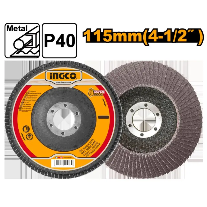 Лепестковый шлифовальный диск Ingco 115мм x 22мм FD1151