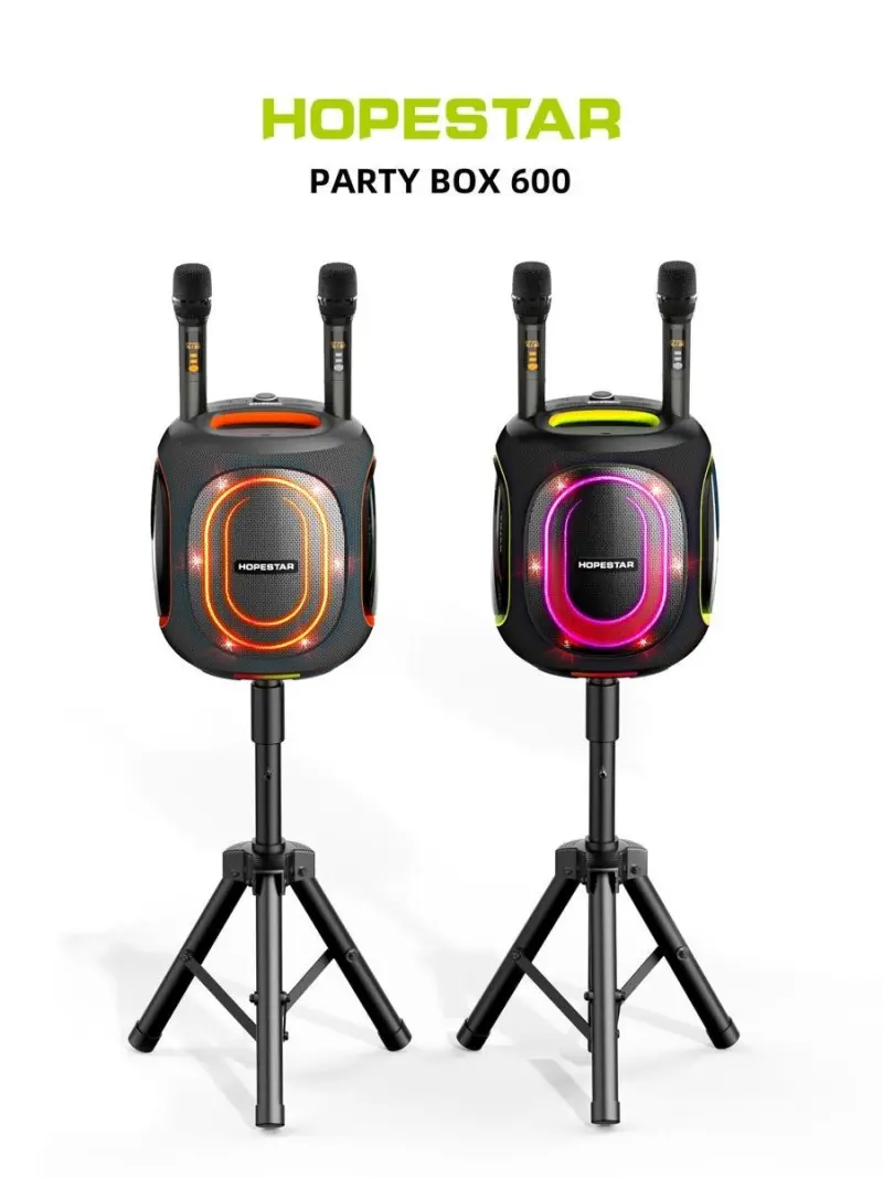 HOPESTAR HP-PARTY BOX 600 | Desktop Audio Speaker 2 Microphones