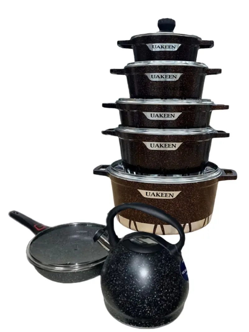 Uakeen VK-31 | Granite-Coated Cookware Set 19 pcs