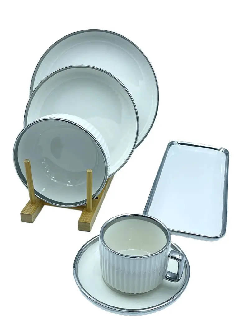 JE7782 JE7782-R1 | Dining Set 32pcs for 6 Persons White Porcelain