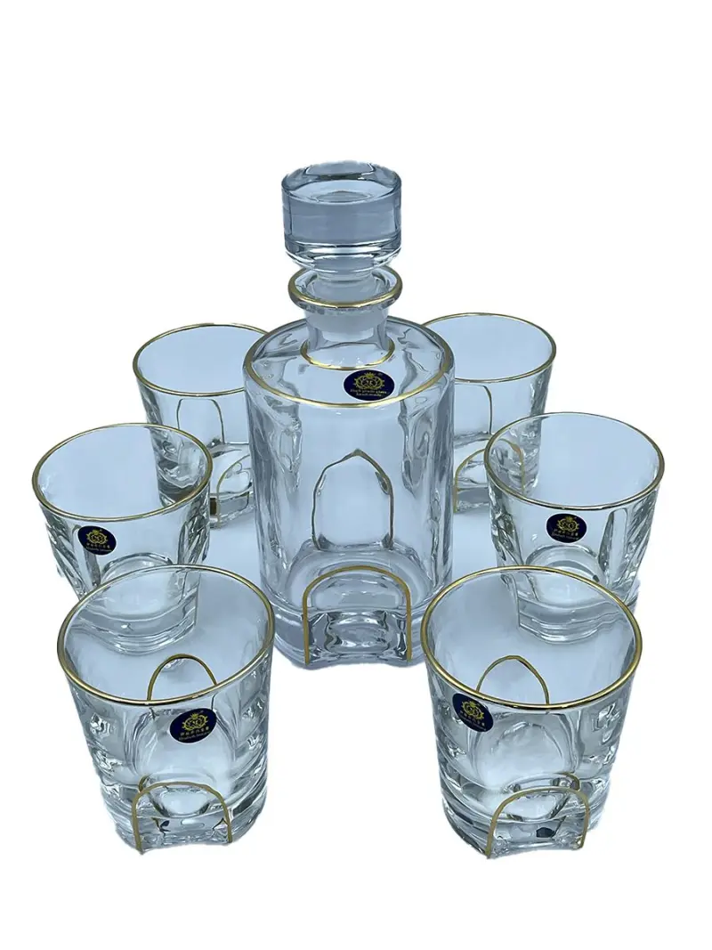 WZ WZ-19 | Whiskey Decanter Set Gold with 6 Glasses